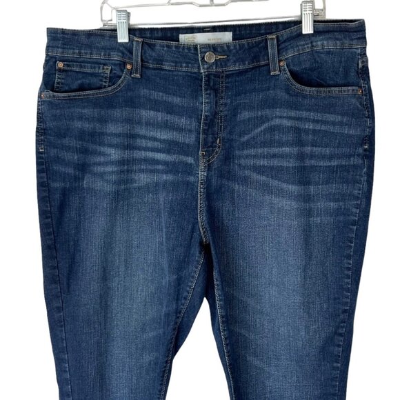 Signature Levi Strauss Cropped Jeans Womens Size 20 Mid Rise Capri - Picture 3 of 10